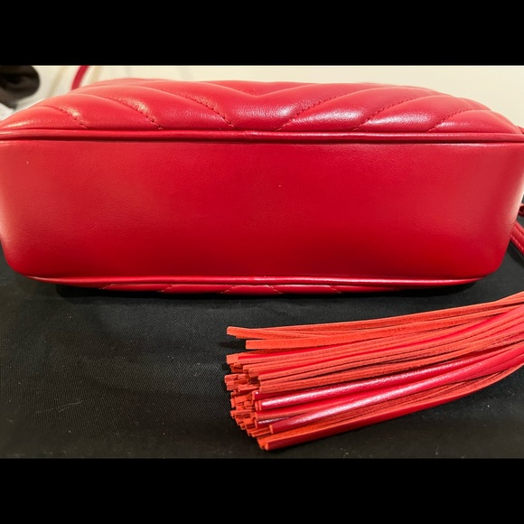 YSL Red Lou Camera Bag in Quilted Leather - Picture 6 of 8